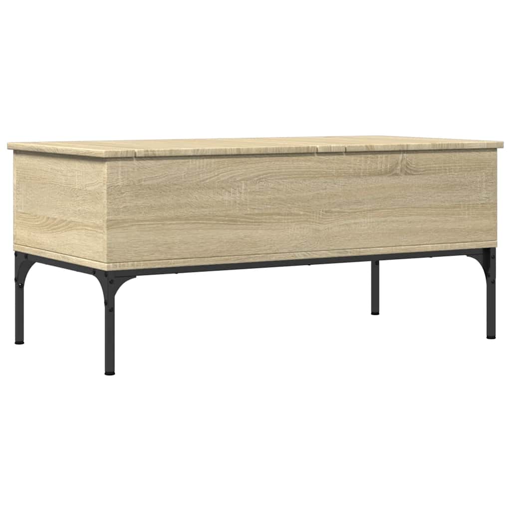 Stolić za kavu boja hrasta 100 x 50 x 45 cm od drva i metala