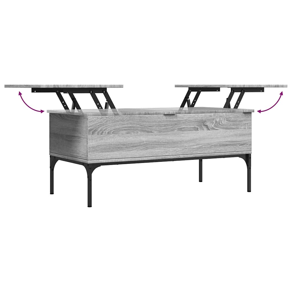 Stolić za kavu siva boja hasta 100x50x45 cm od drva i metala
