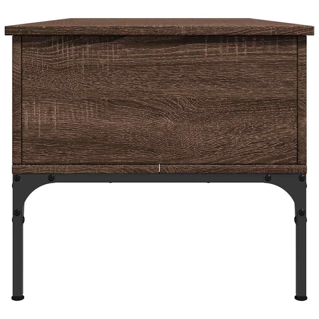 Stolić za kavu smeđa boja hrasta 100x50x45 cm od drva i metala