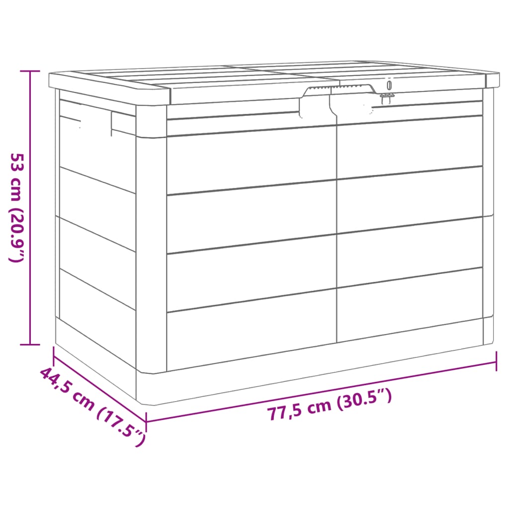 Vanjska kutija za jastuke antracit 77,5x44,5x53 cm polipropilen