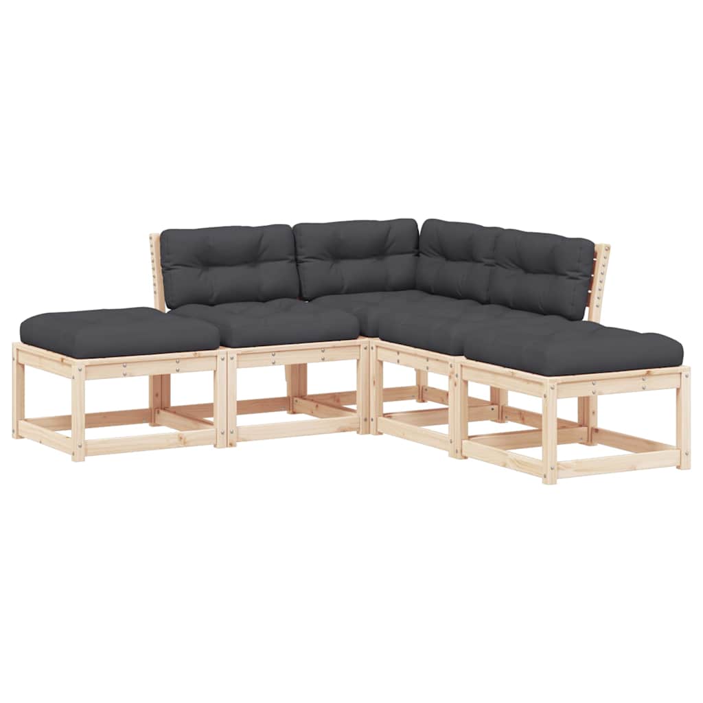 5-dijelni set vrtnih sofa od masivne borovine s jastucima