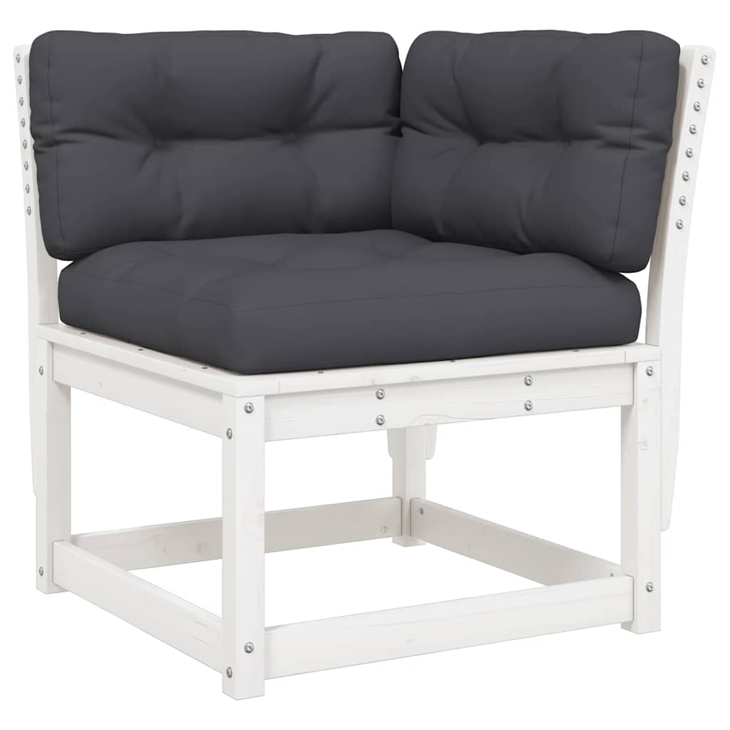 5-dijelni set vrtnih sofa s jastucima bijeli masivna borovina
