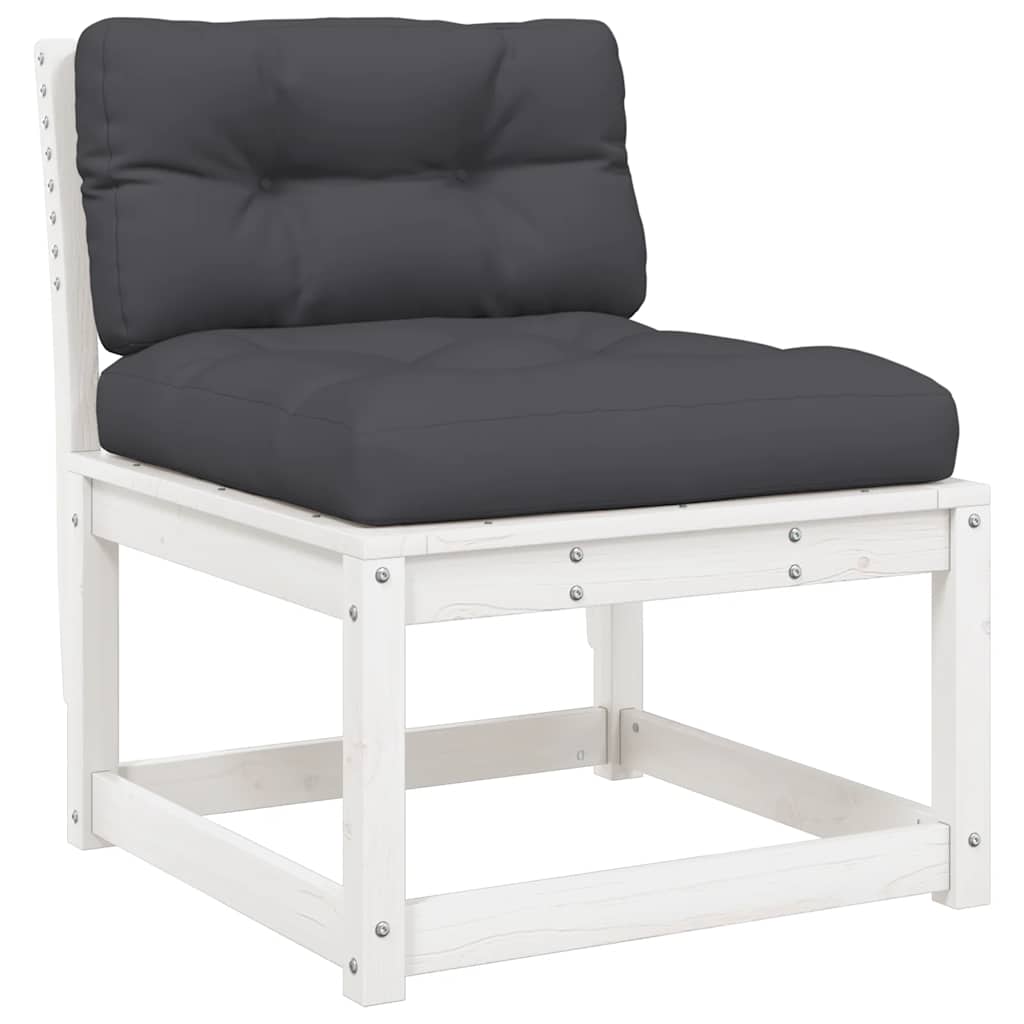 5-dijelni set vrtnih sofa s jastucima bijeli masivna borovina