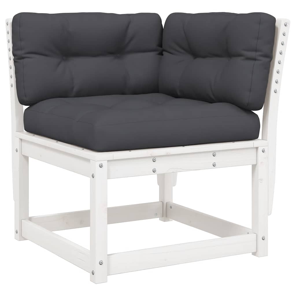 5-dijelni set vrtnih sofa s jastucima bijeli masivna borovina