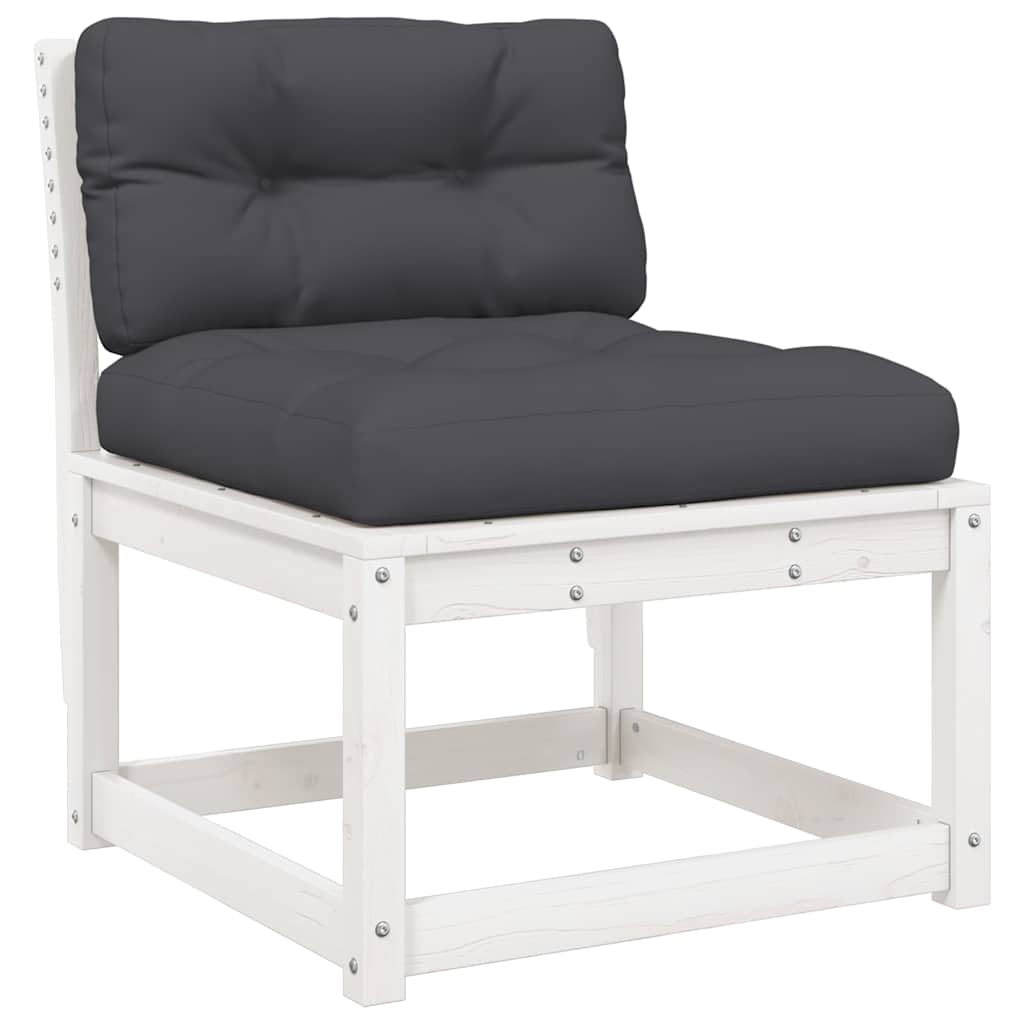5-dijelni set vrtnih sofa s jastucima bijeli masivna borovina