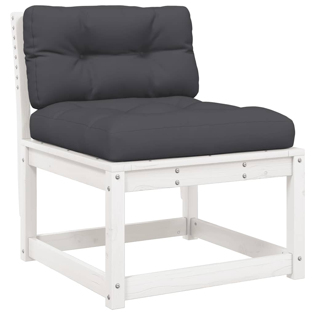 5-dijelni set vrtnih sofa s jastucima bijeli masivna borovina