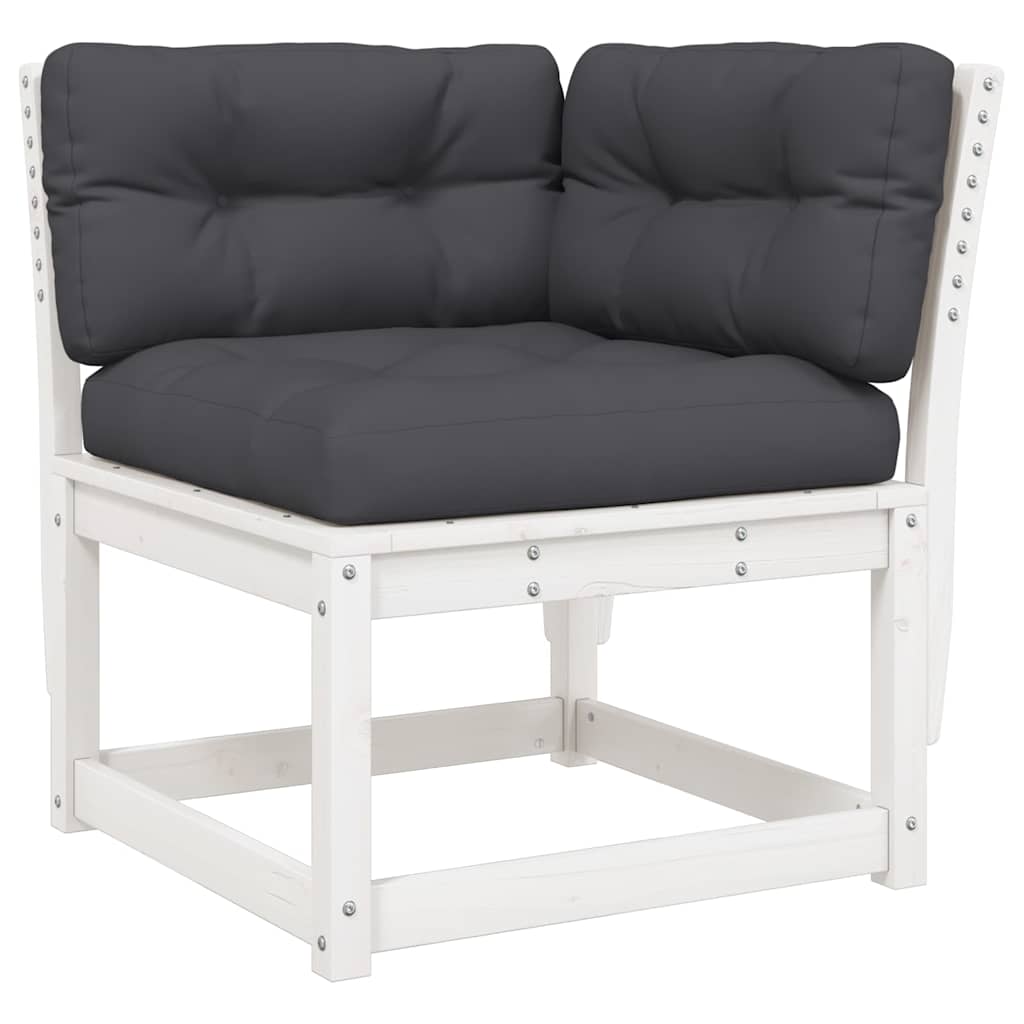 5-dijelni set vrtnih sofa s jastucima bijeli masivna borovina