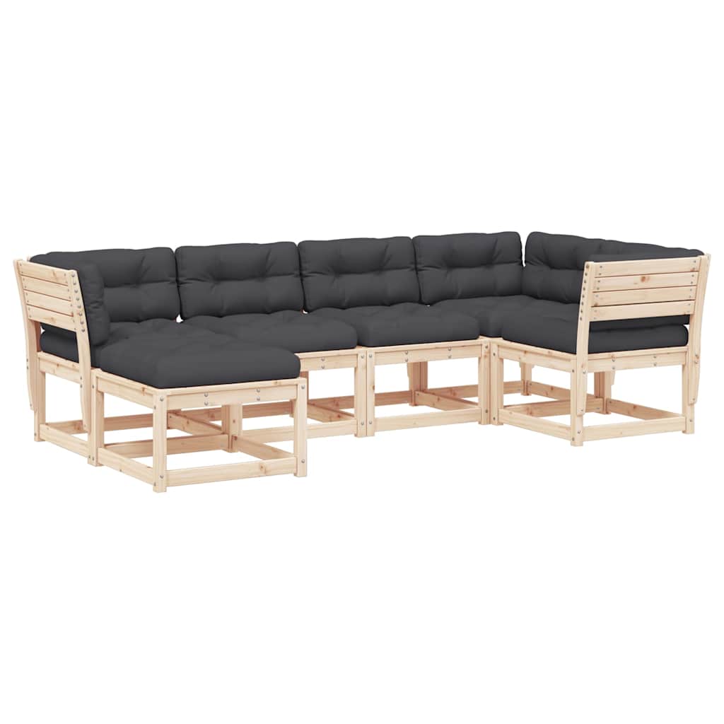 6-dijelni set vrtnih sofa od masivnog drva duglazije