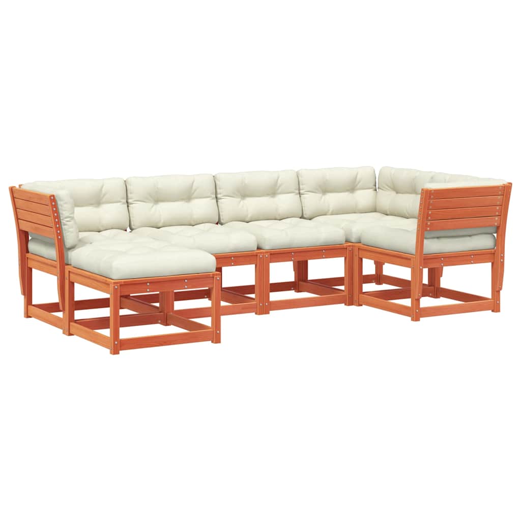 6-dijelni set vrtnih sofa od masivnog drva duglazije