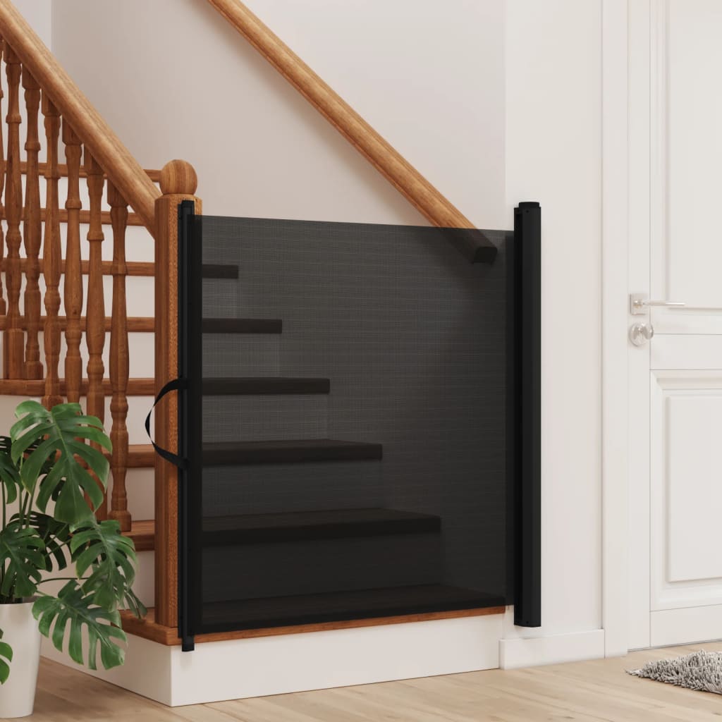 Uvlačiva vrata za kućne ljubimce crna 117,5x125 cm