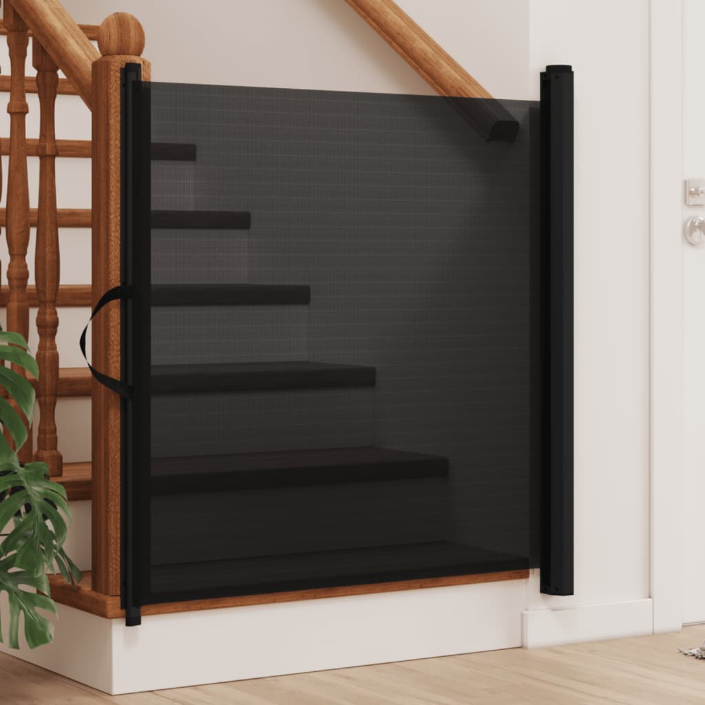 Uvlačiva vrata za kućne ljubimce crna 117,5x125 cm