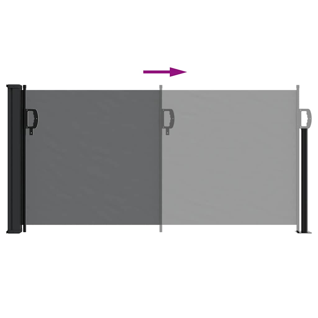 Bočna tenda na uvlačenje crna 100 x 500 cm