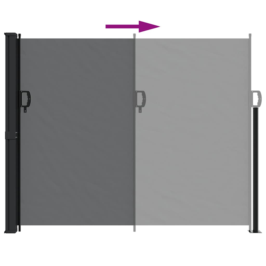 Bočna tenda na uvlačenje crna 160 x 500 cm