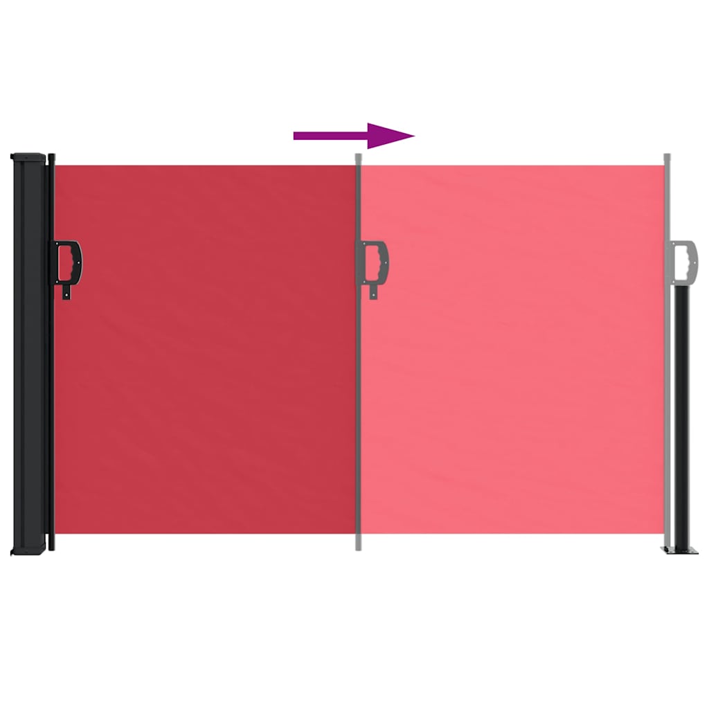 Uvlačiva bočna tenda 120 x 600 cm crvena