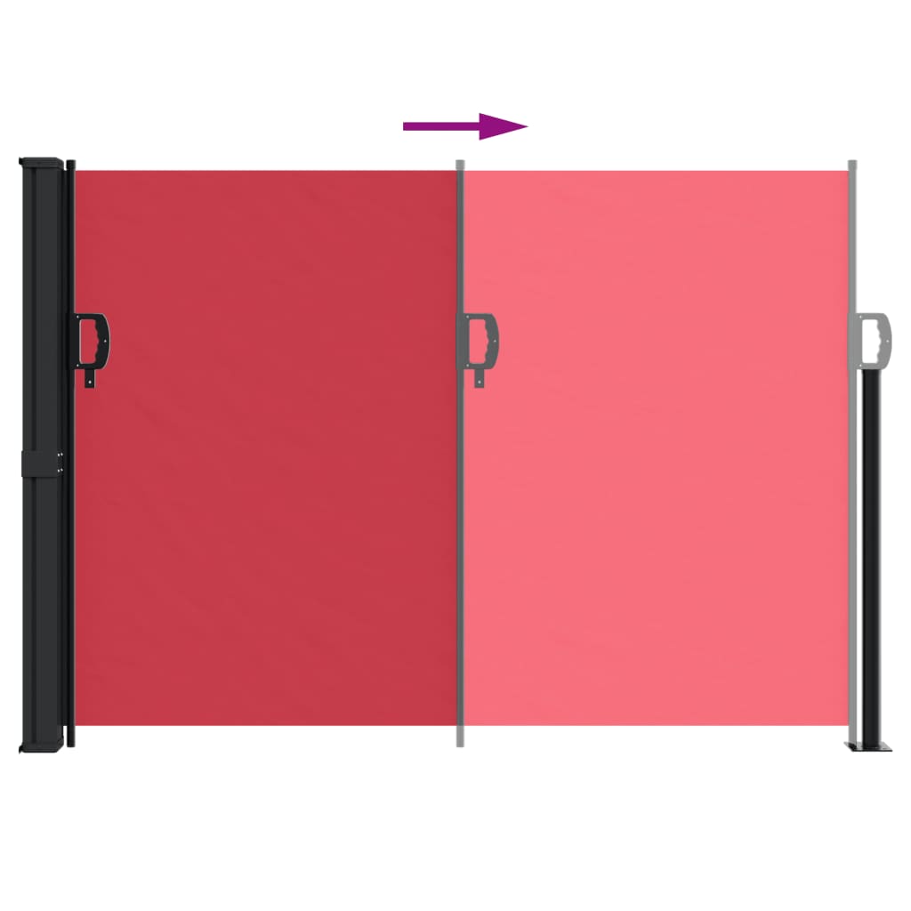 Uvlačiva bočna tenda 140 x 600 cm crvena
