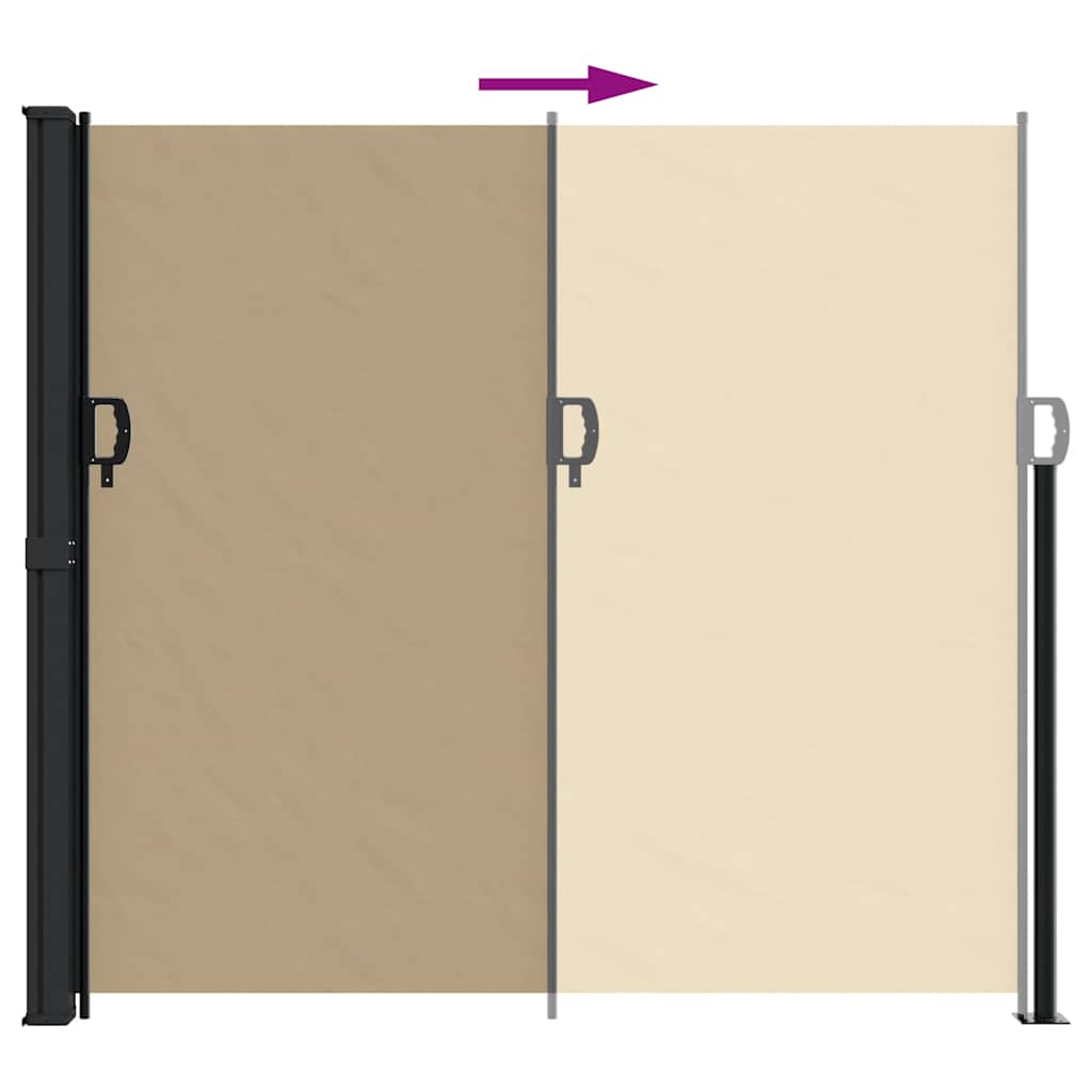 Bočna tenda na uvlačenje bež 180x600 cm