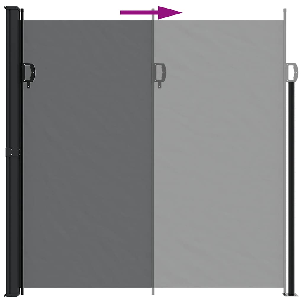 Bočna tenda na uvlačenje crna 200 x 600 cm