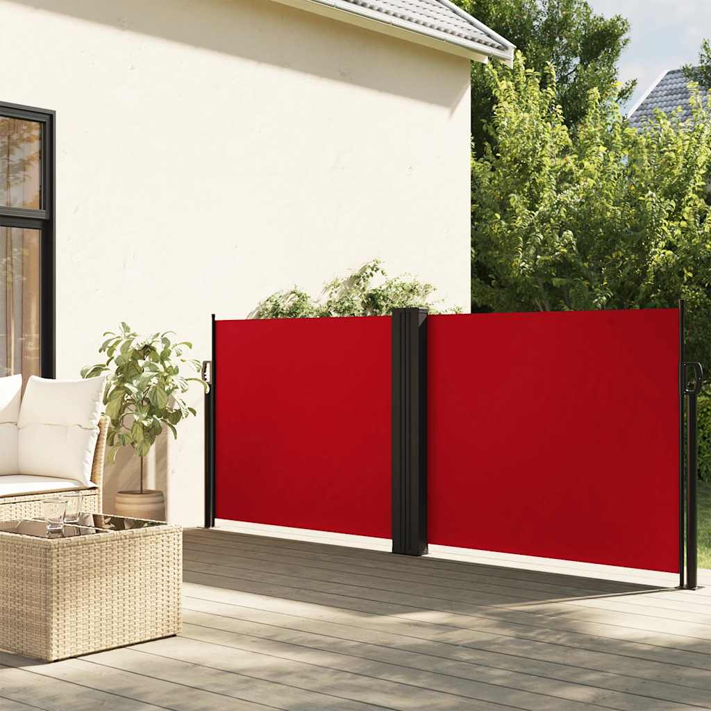 Uvlačiva bočna tenda 120 x 600 cm crvena