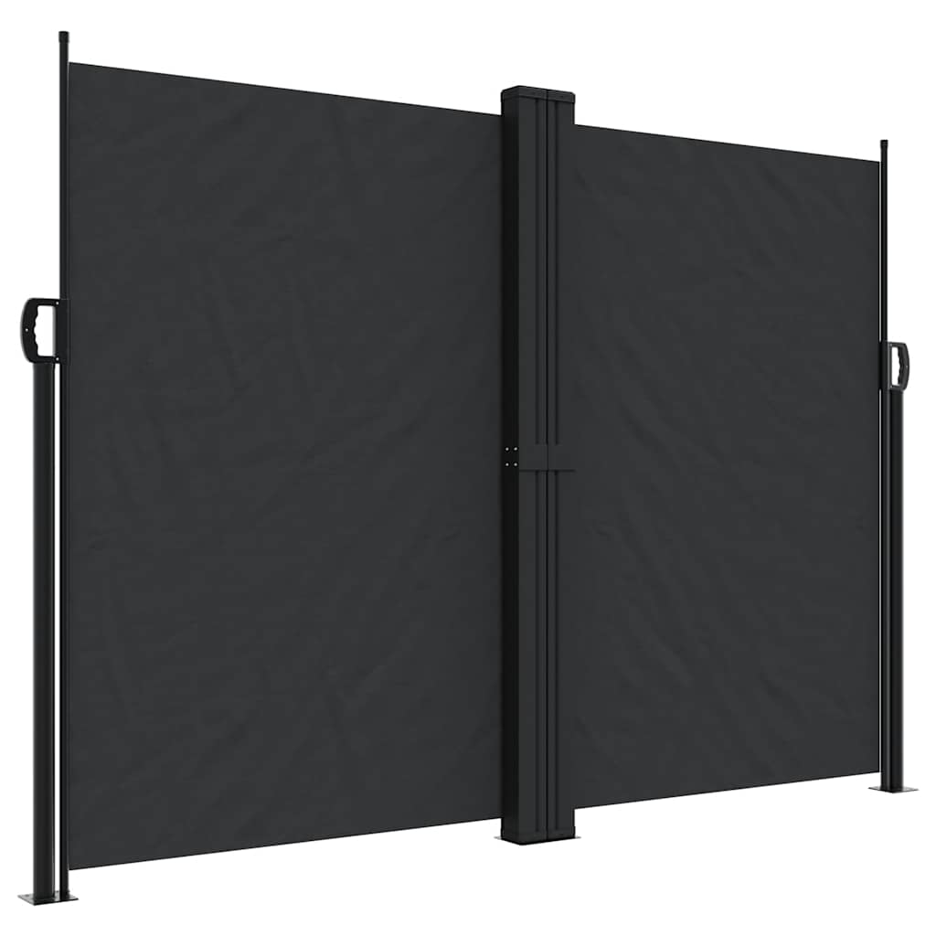 Uvlačiva bočna tenda crna 180 x 600 cm