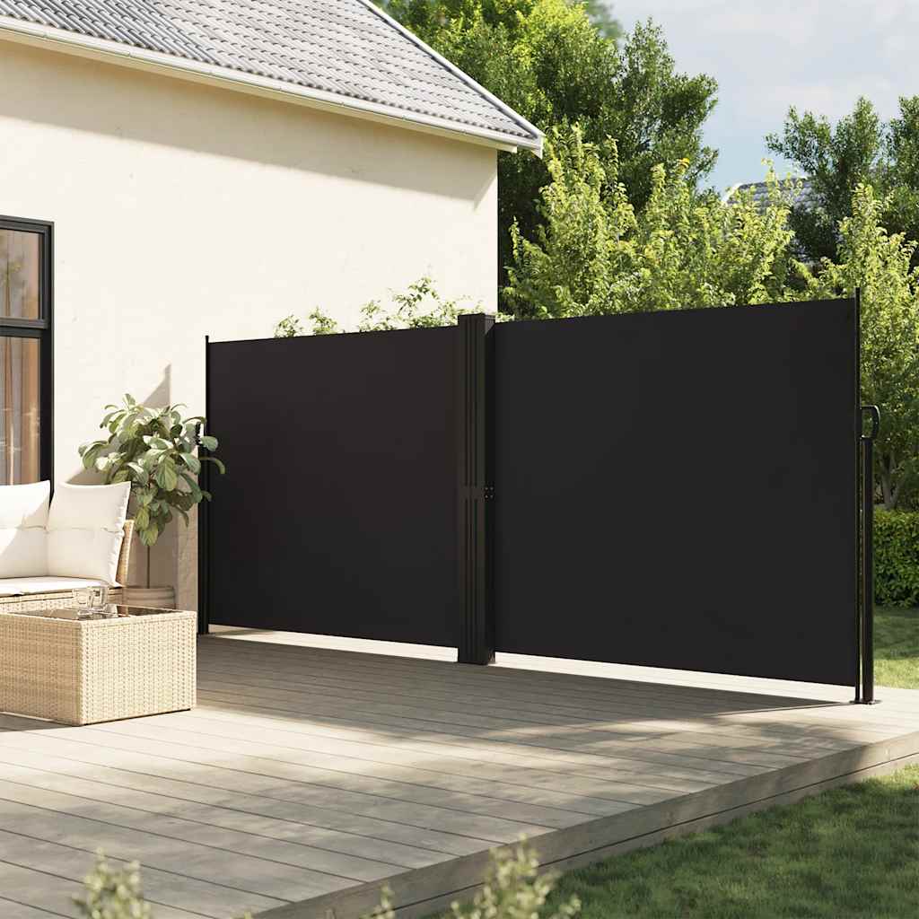 Uvlačiva bočna tenda crna 180 x 600 cm
