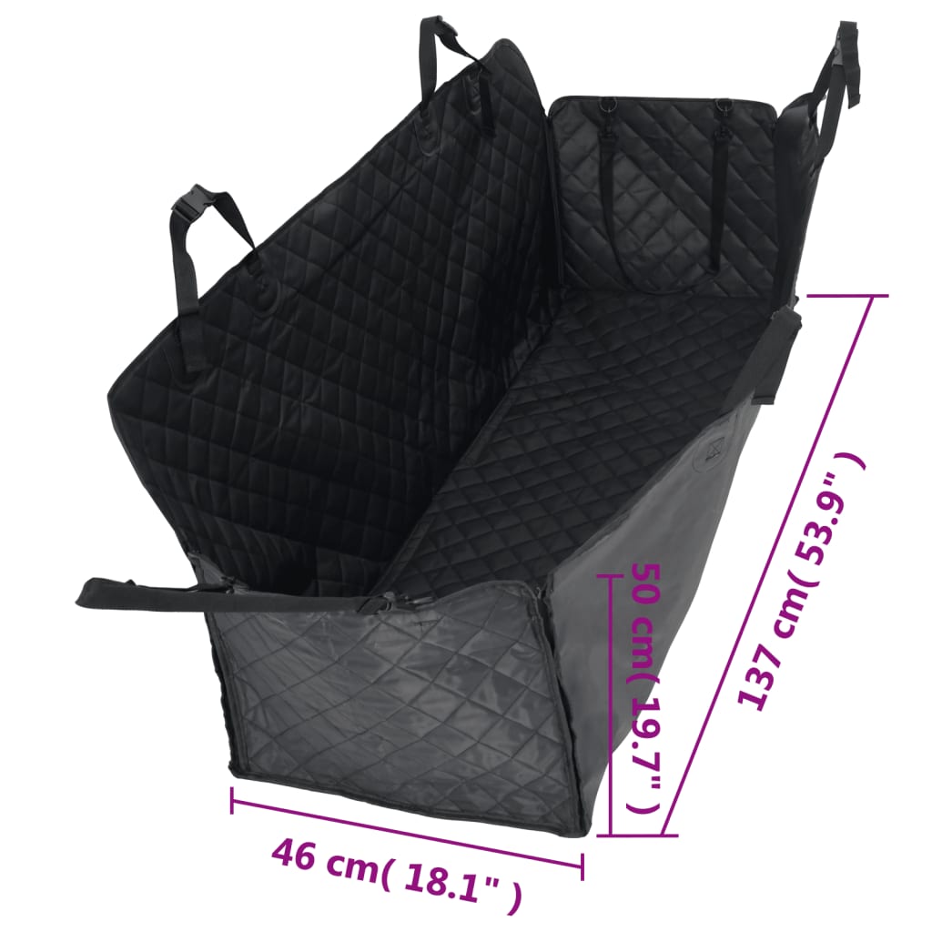 Navlaka za automobilsko sjedalo za pse crna 137 x 46 x 50 cm