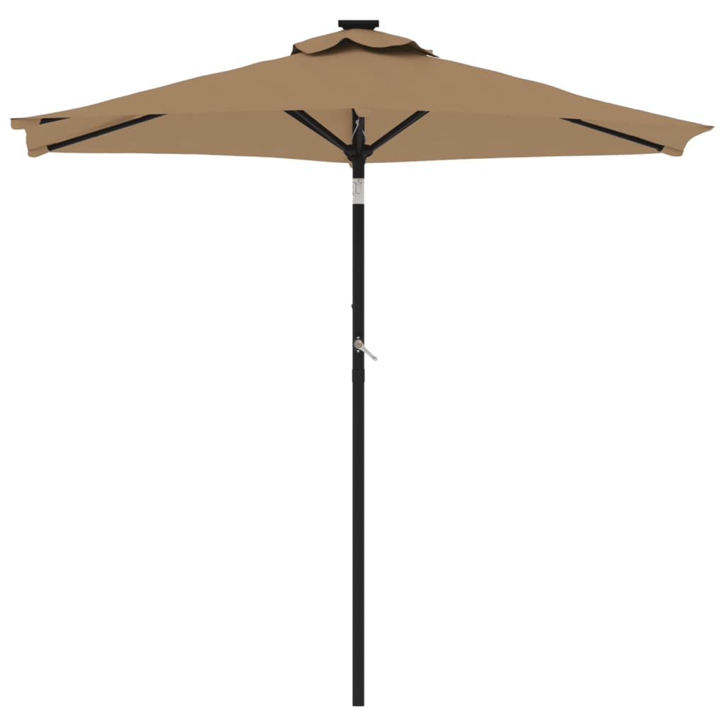 Vrtni suncobran s čeličnom šipkom smeđesivi 225 x 225 x 212 cm