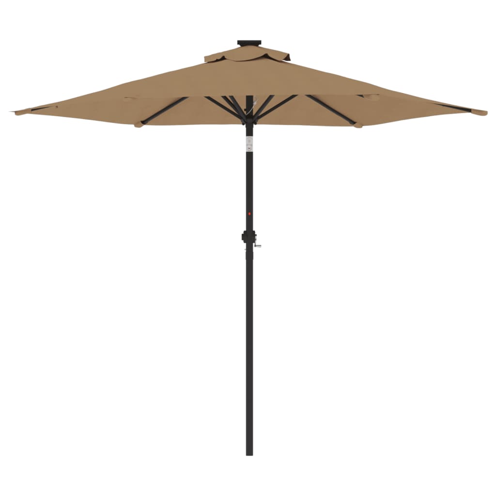 Vrtni suncobran s čeličnom šipkom smeđesivi 225 x 225 x 212 cm