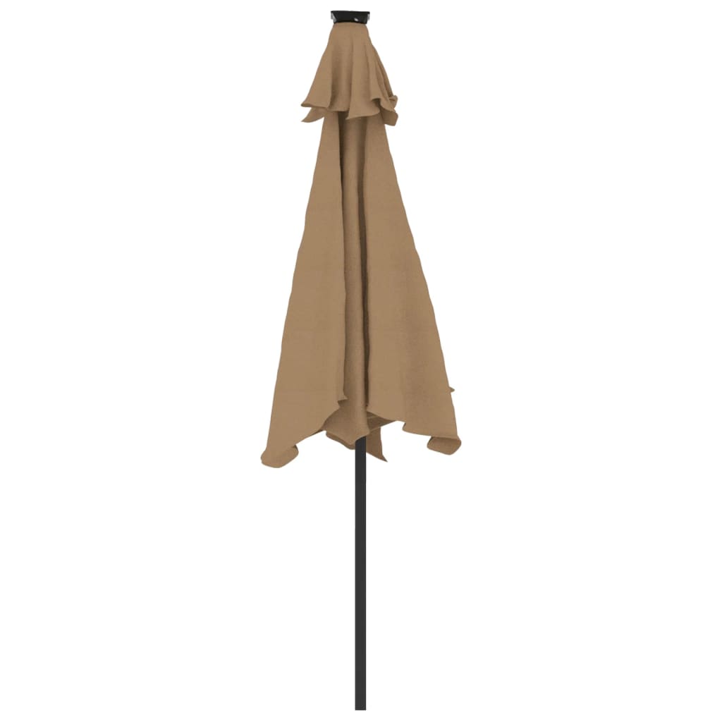 Vrtni suncobran s čeličnom šipkom smeđesivi 225 x 225 x 212 cm