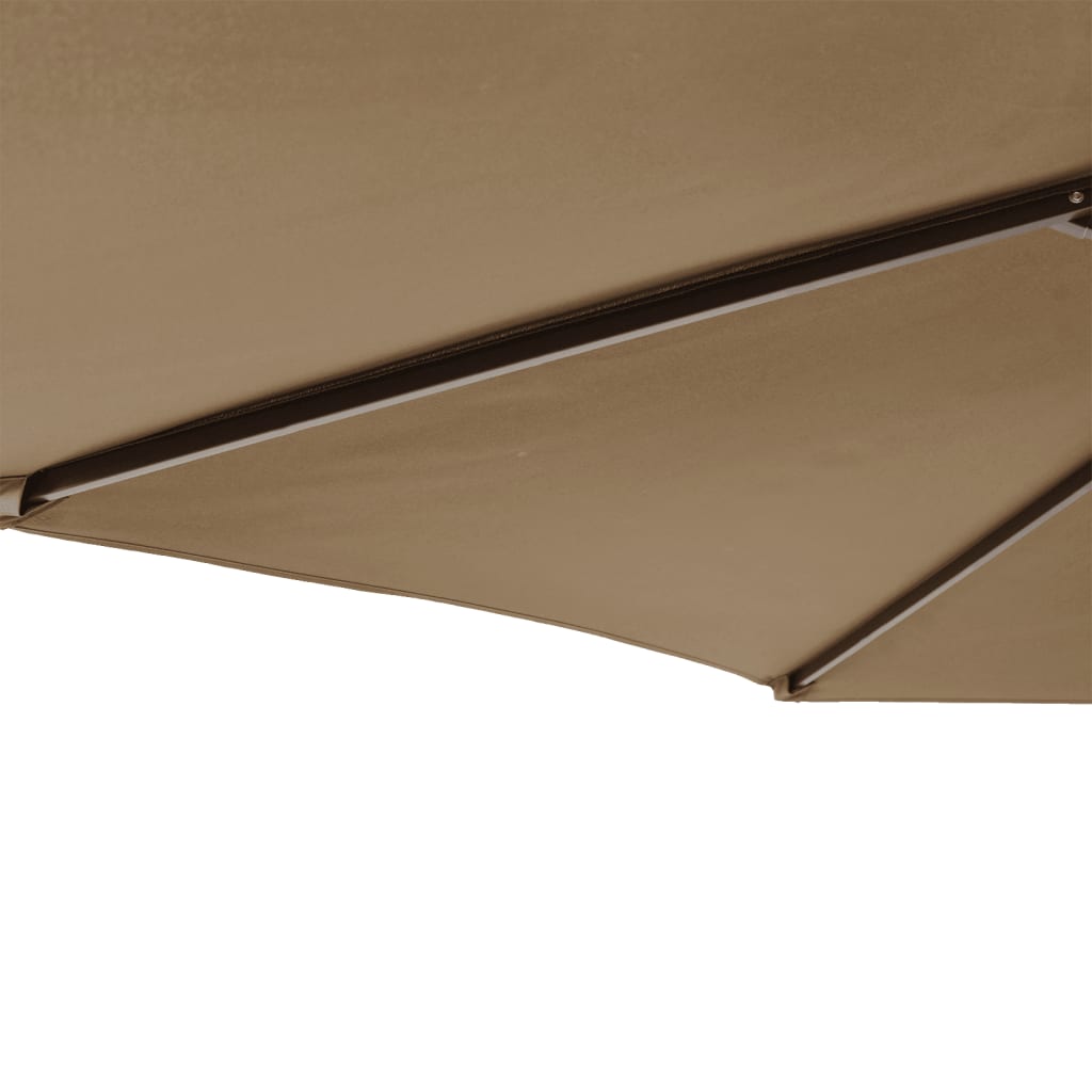 Vrtni suncobran s čeličnom šipkom smeđesivi 225 x 225 x 212 cm