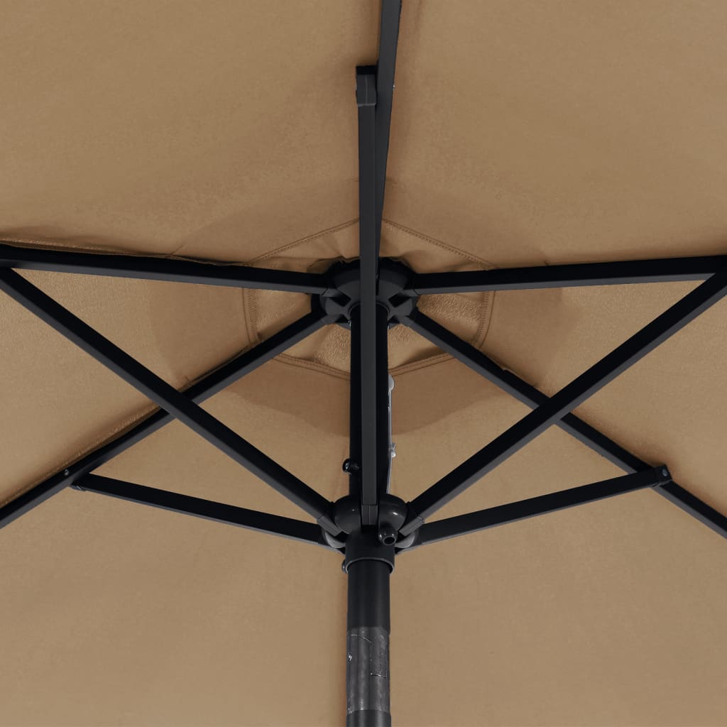 Vrtni suncobran s čeličnom šipkom smeđesivi 225 x 225 x 212 cm