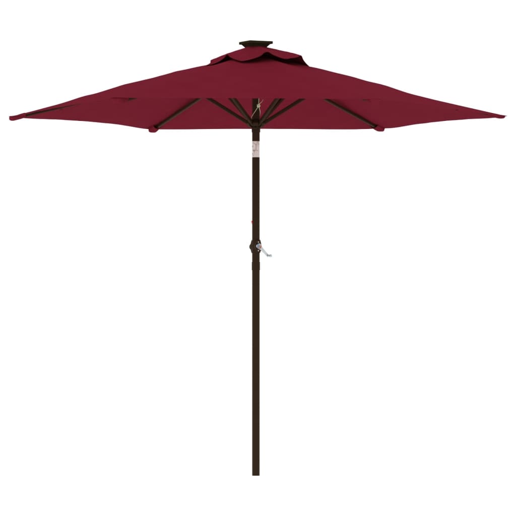 Vrtni suncobran s čeličnom šipkom bordo 225 x 225 x 212 cm
