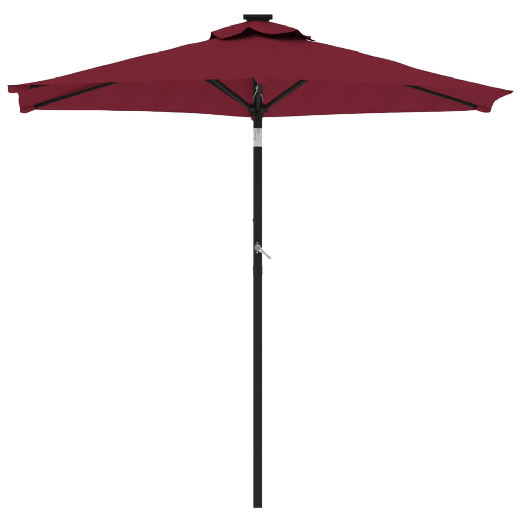 Vrtni suncobran s čeličnom šipkom bordo 225 x 225 x 212 cm