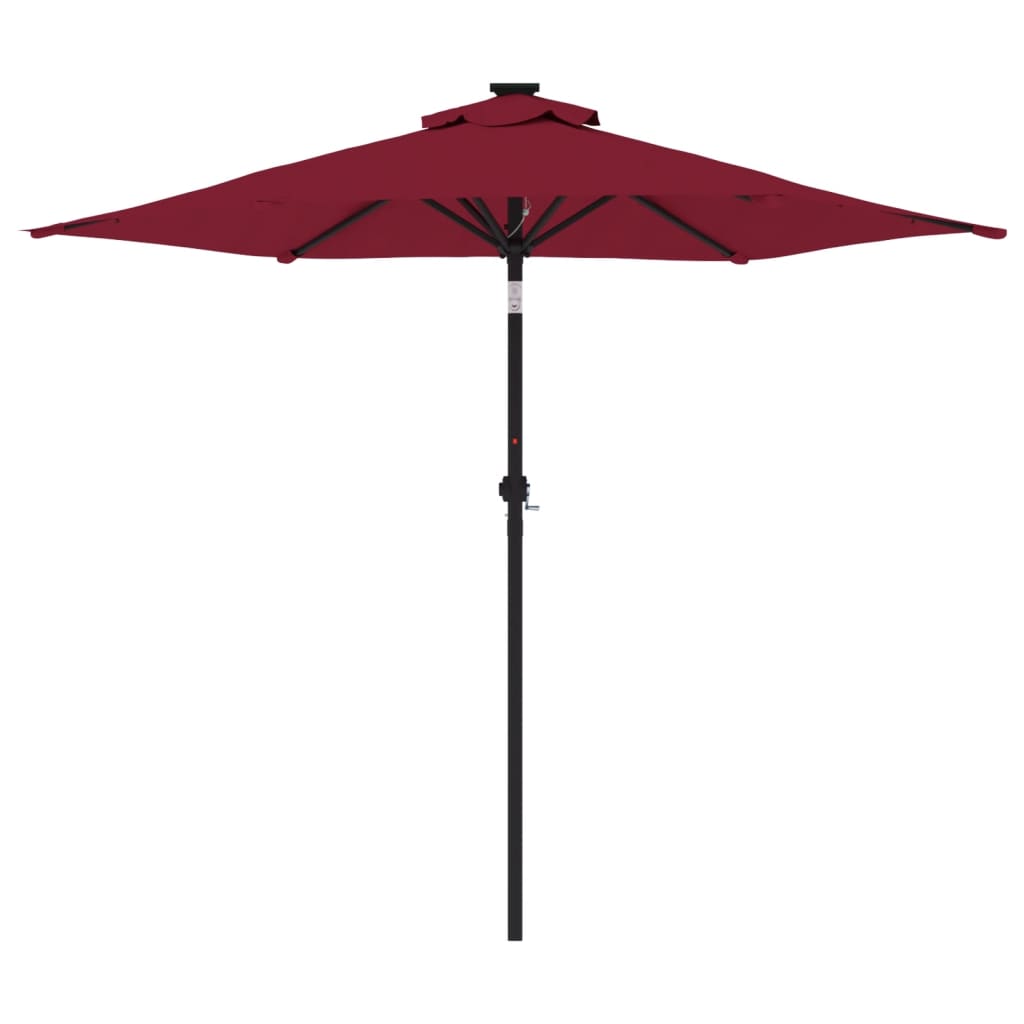 Vrtni suncobran s čeličnom šipkom bordo 225 x 225 x 212 cm