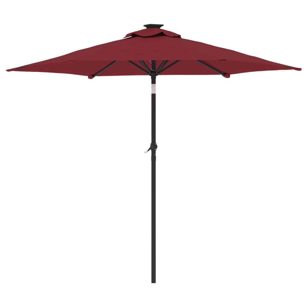 Vrtni suncobran s čeličnom šipkom bordo 225 x 225 x 212 cm