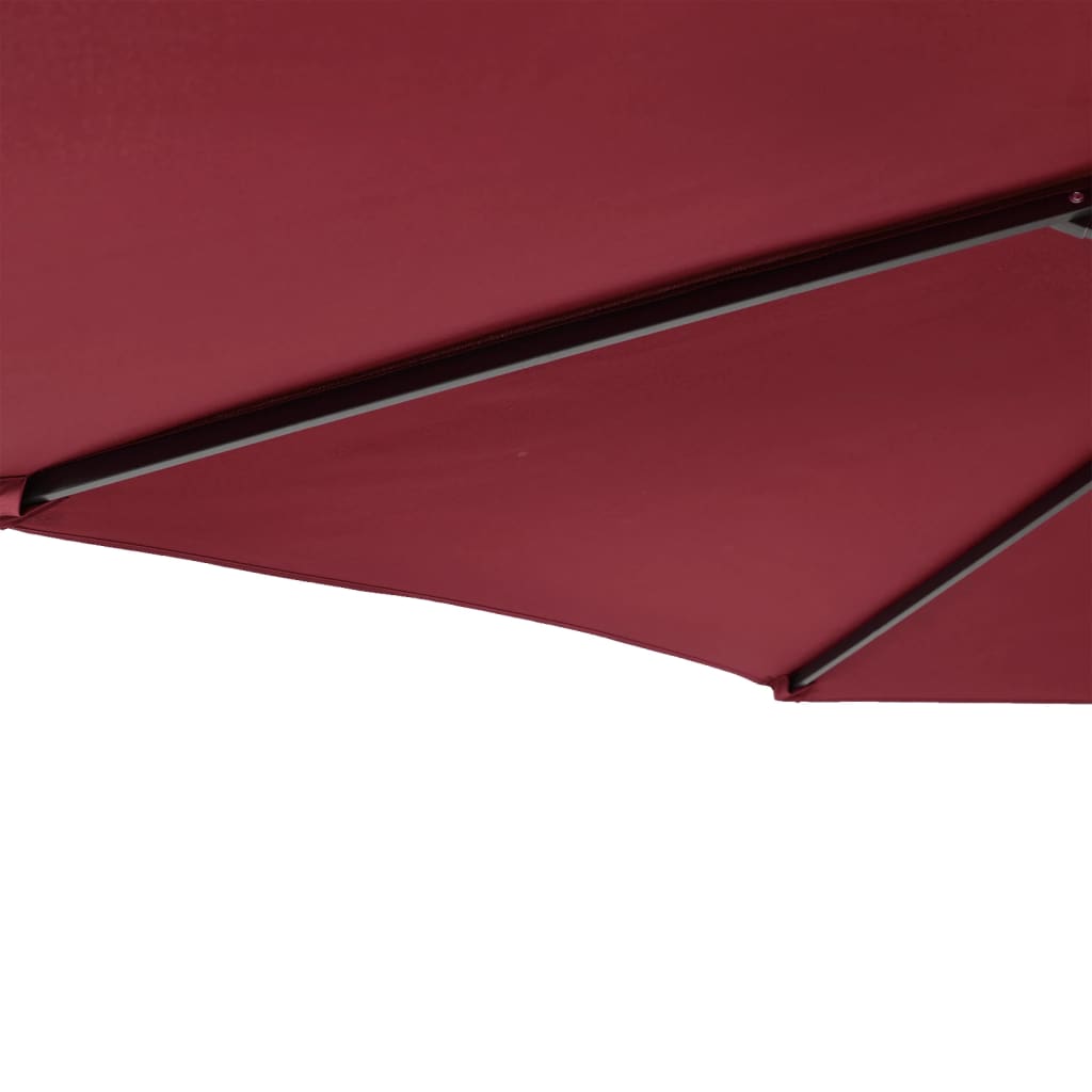 Vrtni suncobran s čeličnom šipkom bordo 225 x 225 x 212 cm