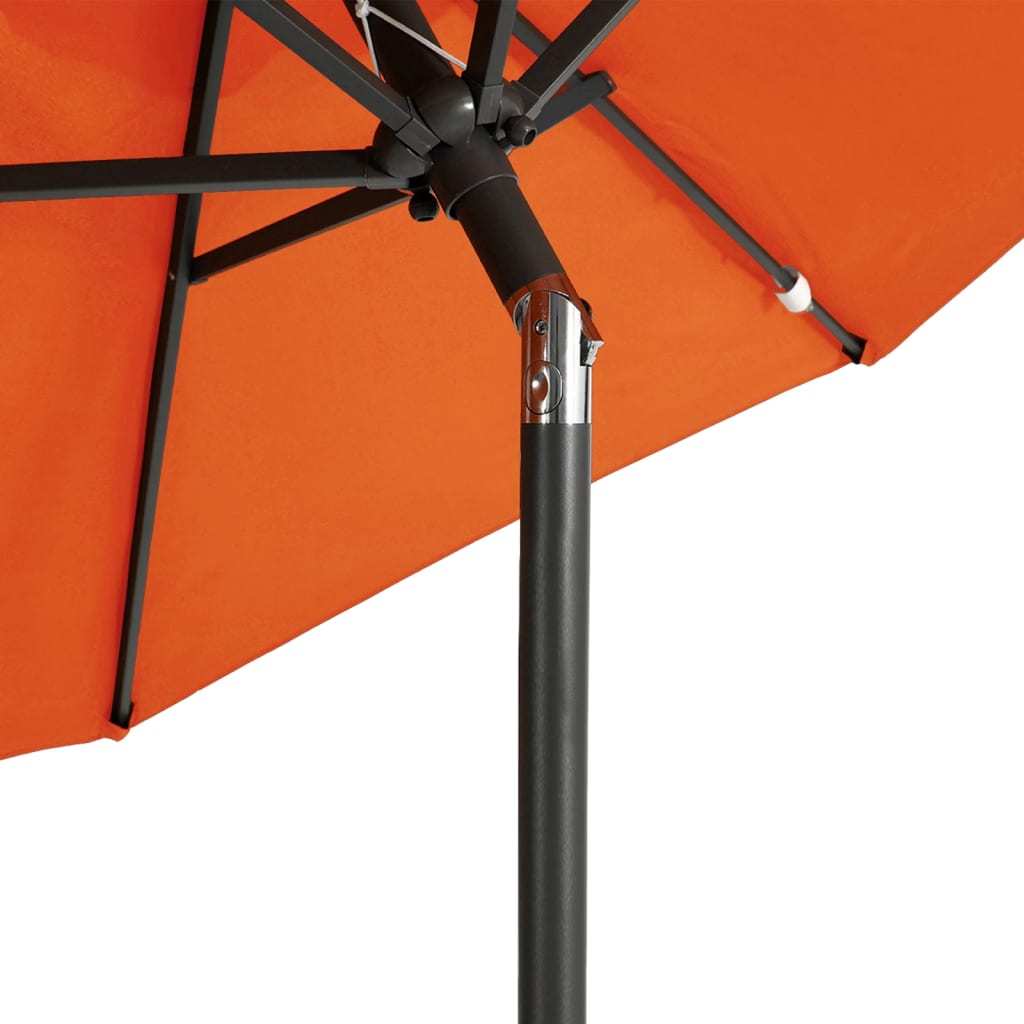 Vrtni suncobran s čeličnom šipkom terakota 225 x 225 x 212 cm
