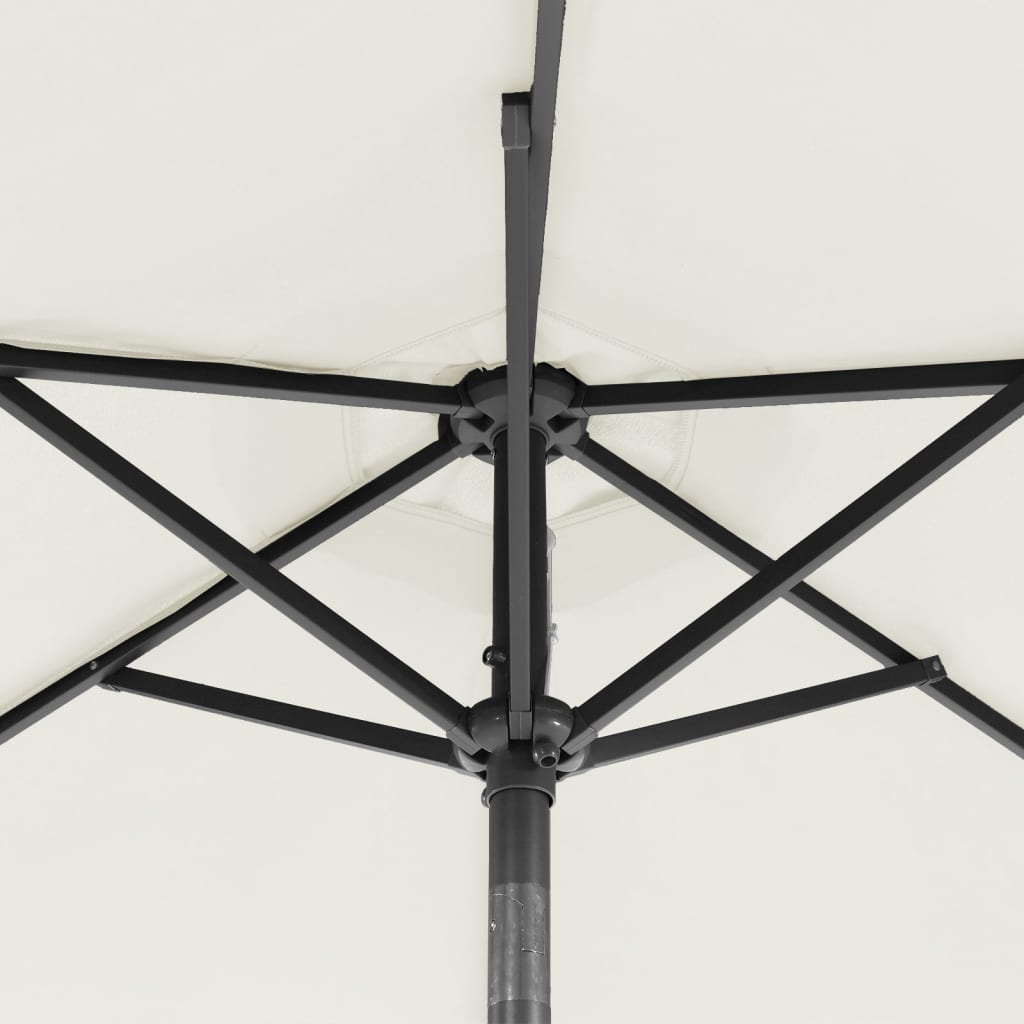 Vrtni suncobran s čeličnom šipkom LED bijeli 225 x 225 x 212 cm