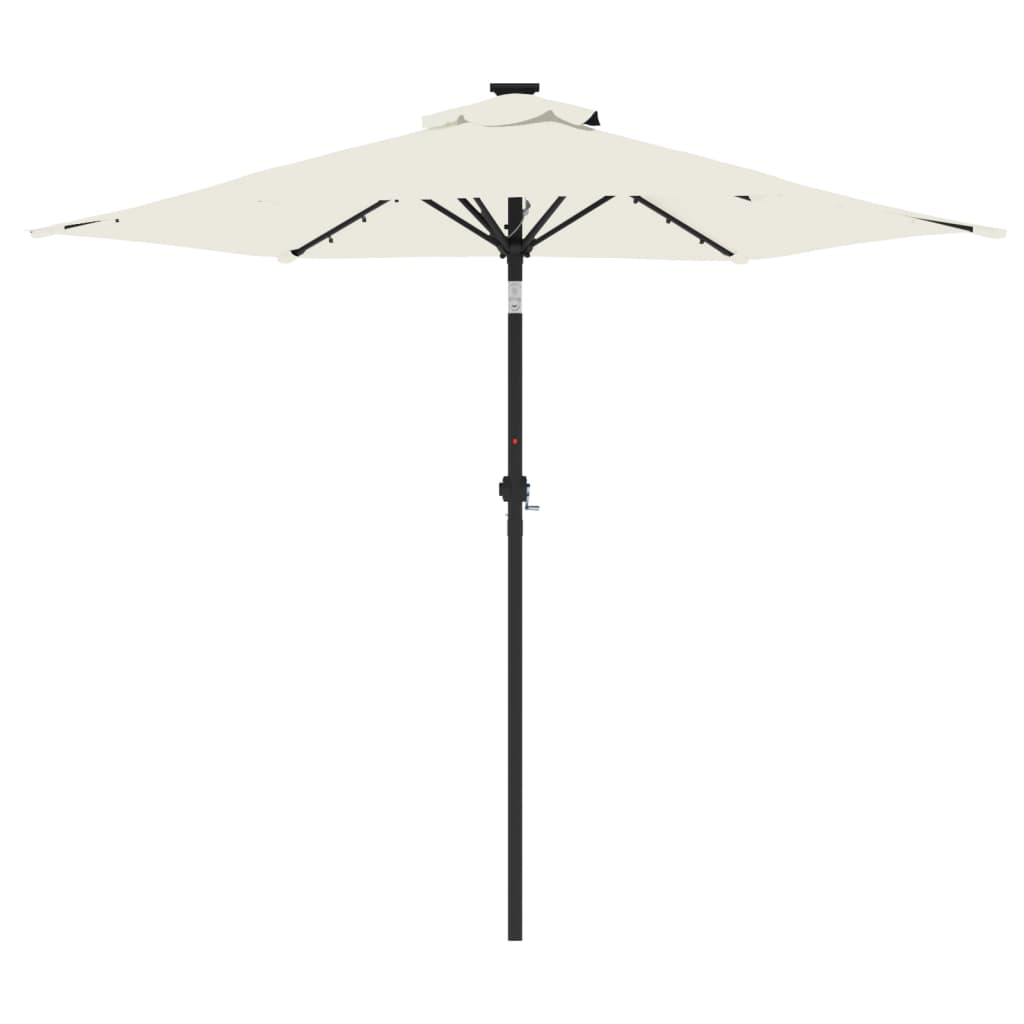 Vrtni suncobran s čeličnom šipkom LED bijeli 225 x 225 x 212 cm