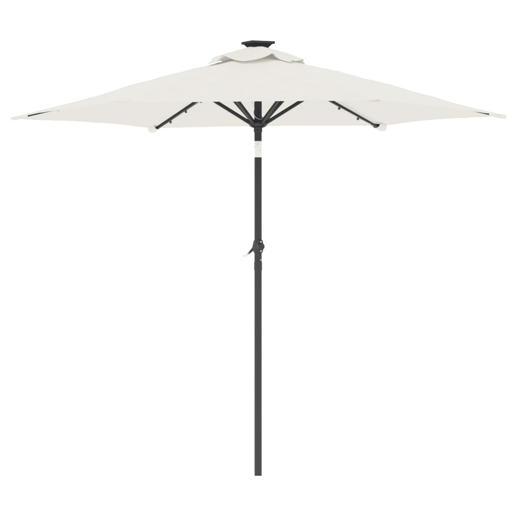 Vrtni suncobran s čeličnom šipkom LED bijeli 225 x 225 x 212 cm
