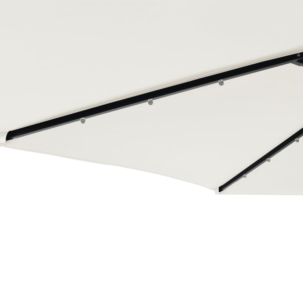 Vrtni suncobran s čeličnom šipkom LED bijeli 225 x 225 x 212 cm
