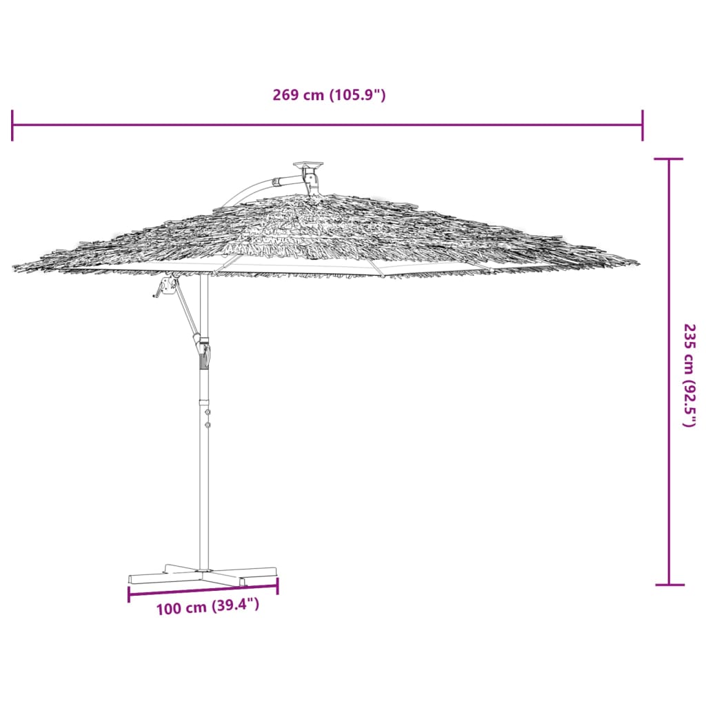 Vrtni suncobran s čeličnom šipkom plavi 269x269x235 cm