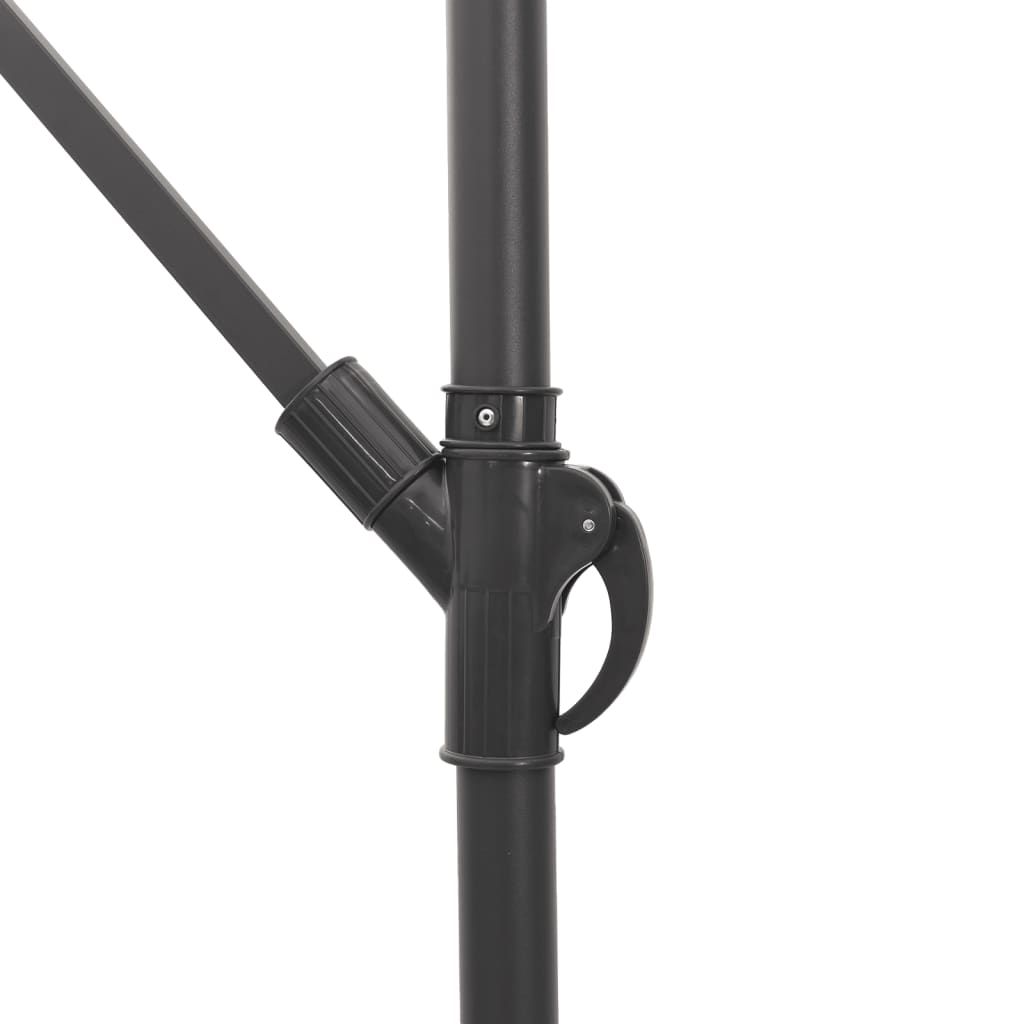 Vrtni suncobran LED s čeličnom šipkom smeđi 246 x 246 x 230 cm