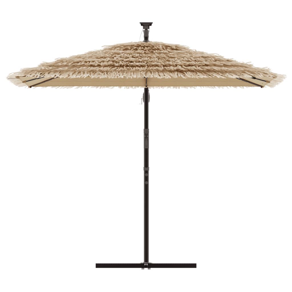 Vrtni suncobran LED s čeličnom šipkom smeđi 246 x 246 x 230 cm