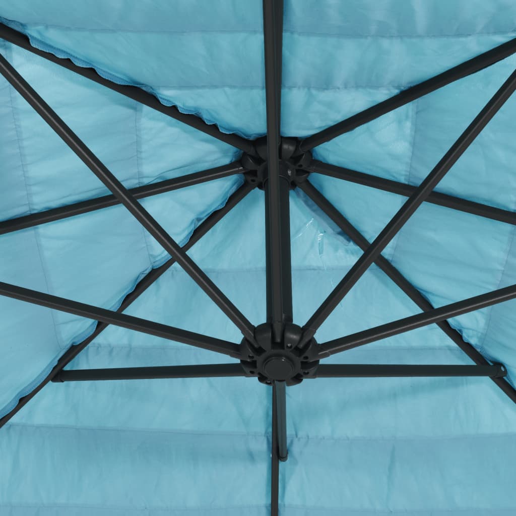 Vrtni suncobran s čeličnom šipkom plavi 223x223x213 cm