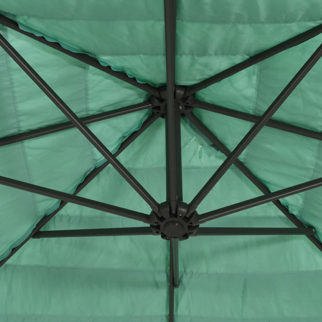 Vrtni suncobran s čeličnom šipkom zeleni 223x223x213 cm