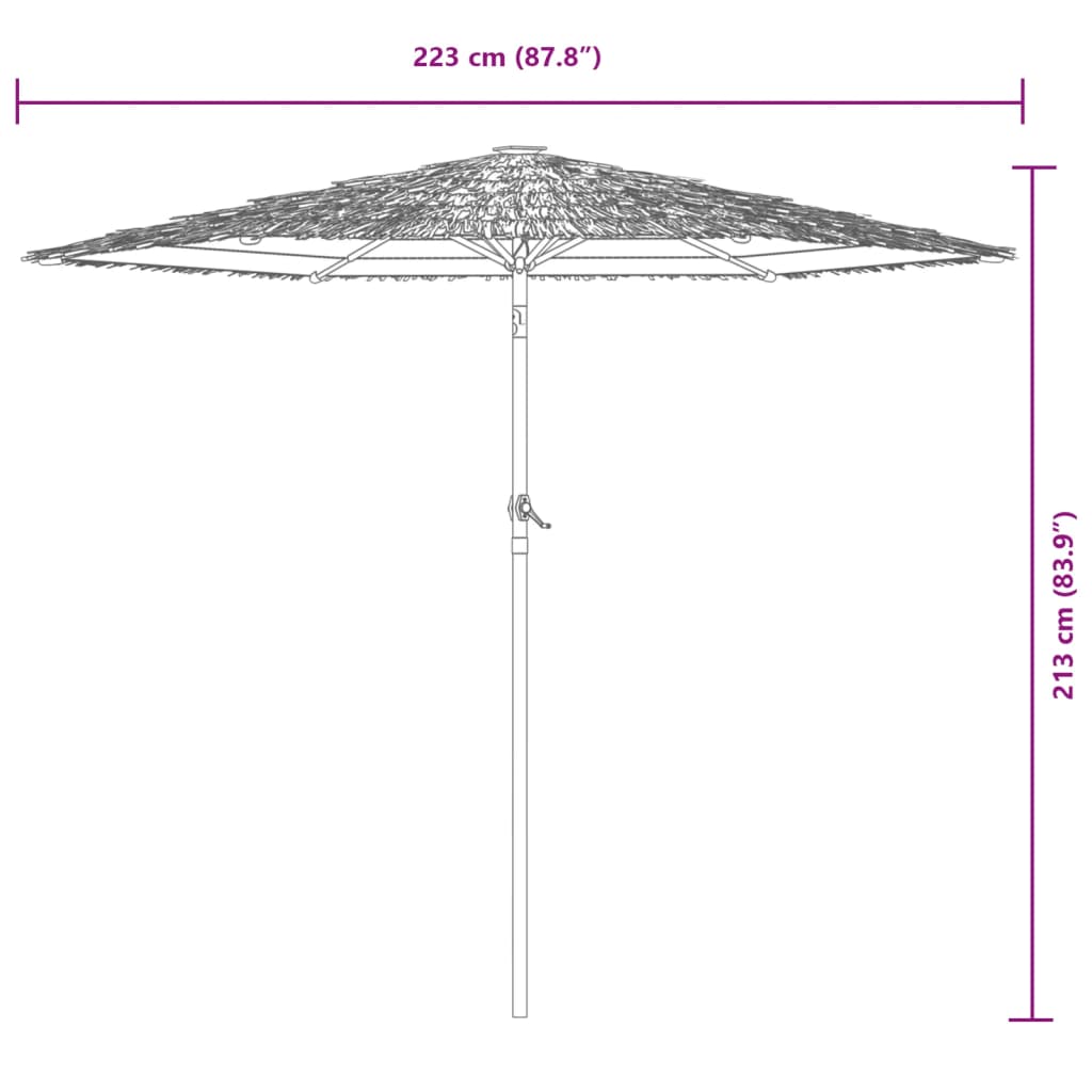 Vrtni suncobran s čeličnom šipkom zeleni 223x223x213 cm