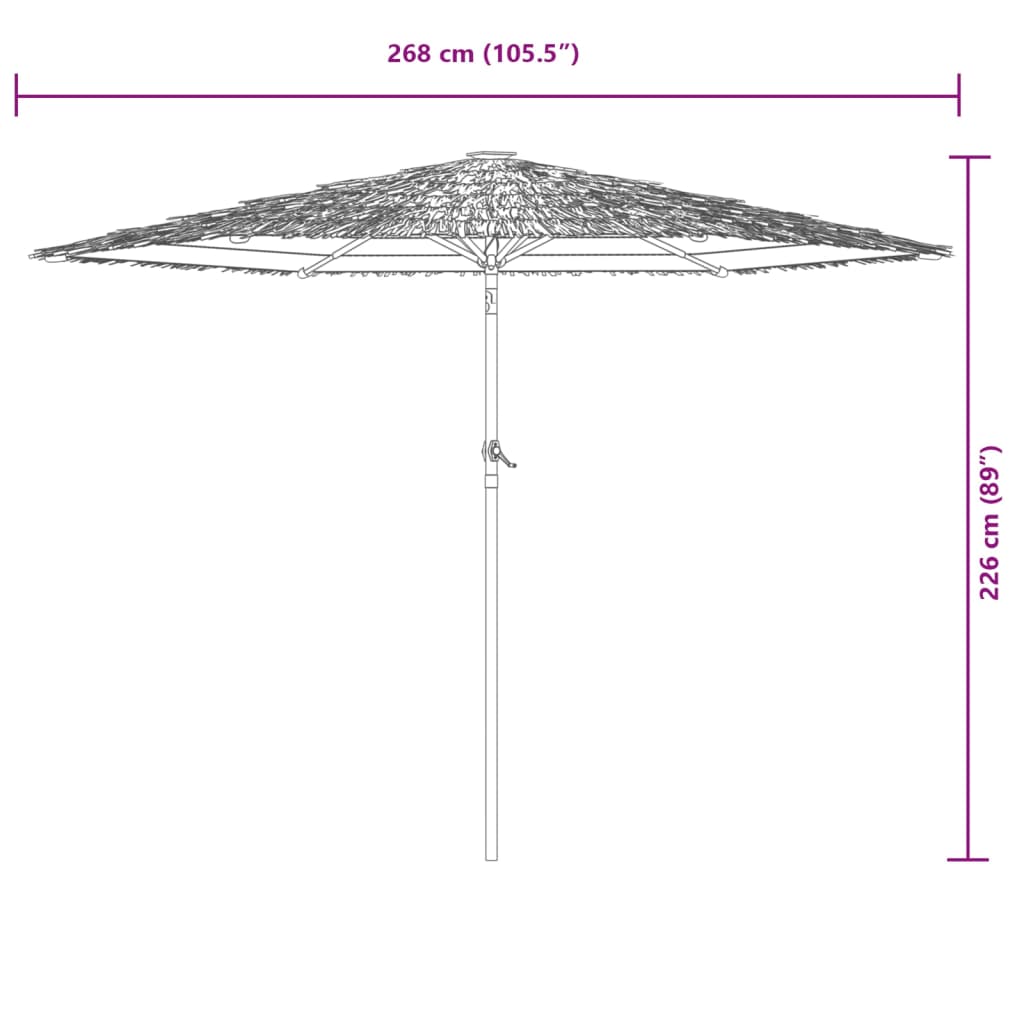 Vrtni suncobran s čeličnom šipkom smeđi 268x268x226 cm