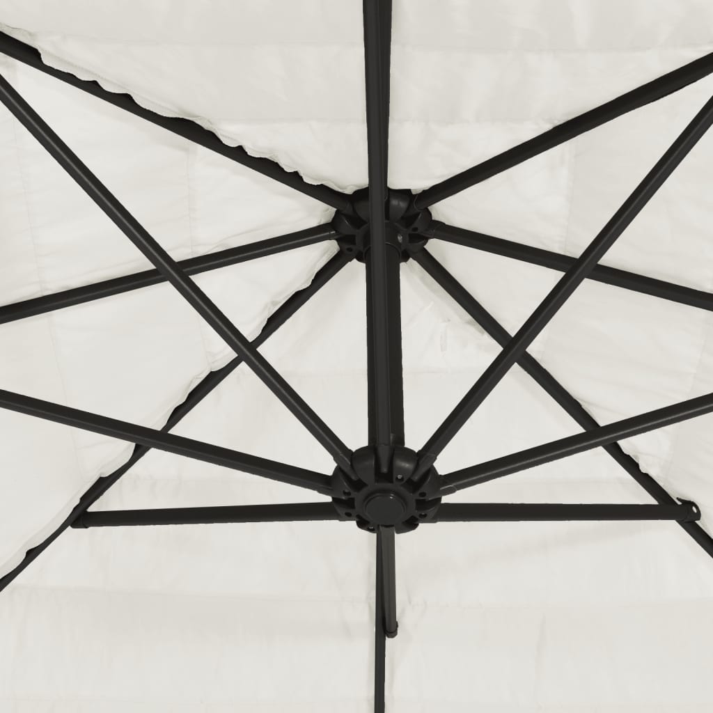 Vrtni suncobran s čeličnom šipkom bijeli 288x288x225 cm