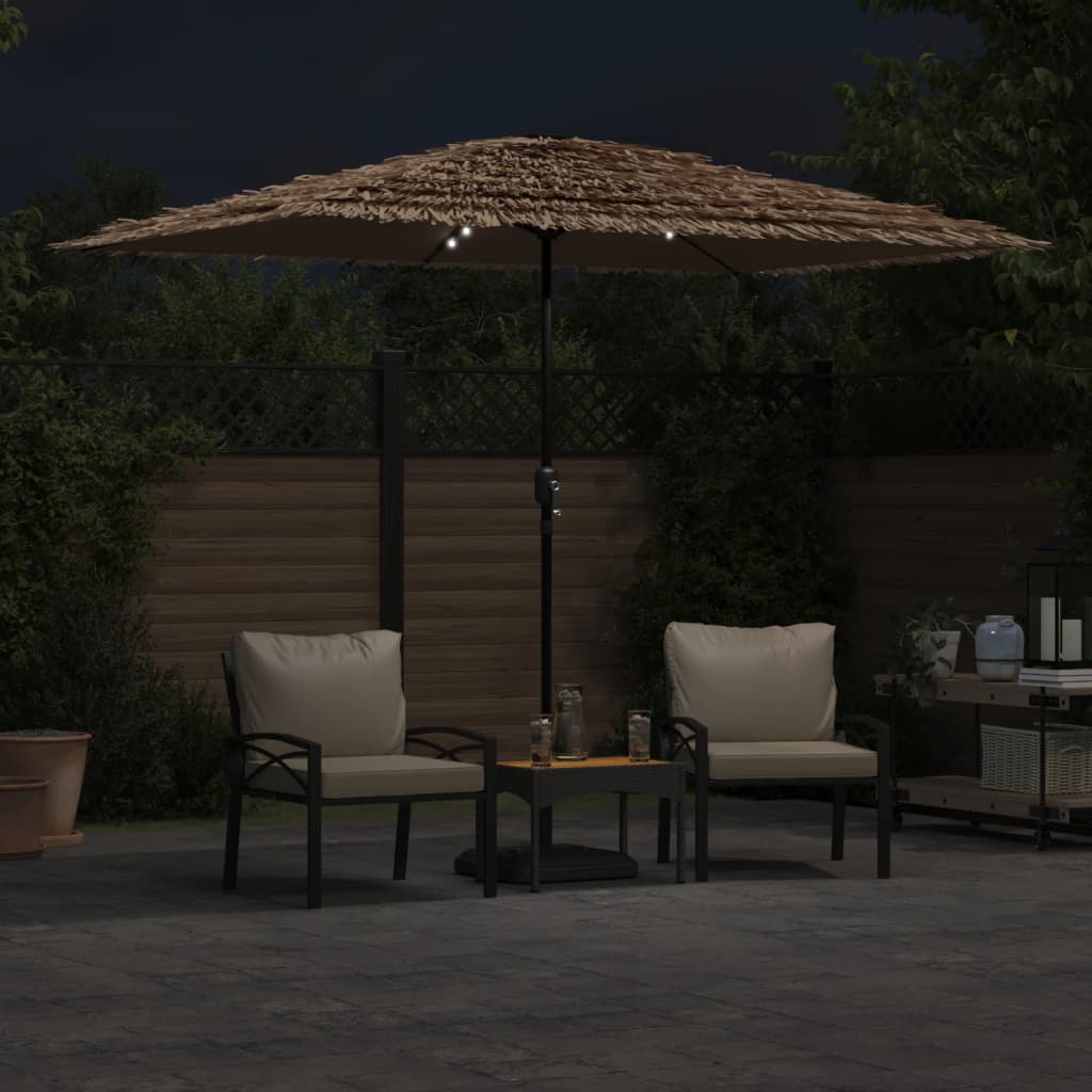 Vrtni suncobran LED s čeličnom šipkom smeđi 300x200x250 cm