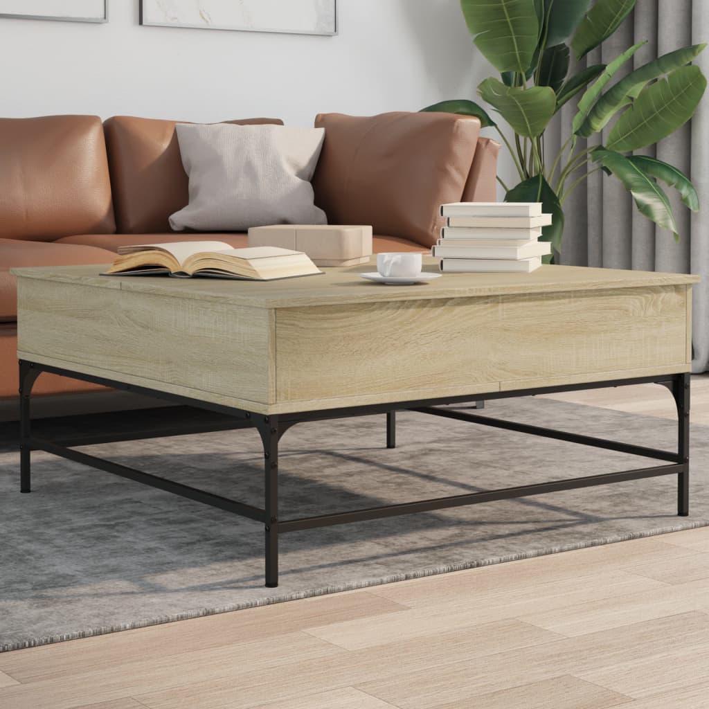 Stolić za kavu boja hrasta sonome 95x95x45 cm od drva i metala